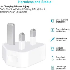Dual USB Wall Charger Plug UK – 3-Pin 2.1A Fast Charging Mains Power Adapter for iPhone, Samsung, Android Devices