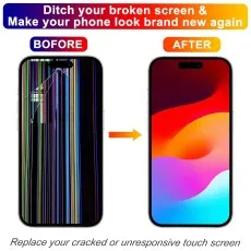 Cracked LCD Panel before the replacement process begins for iphone 15