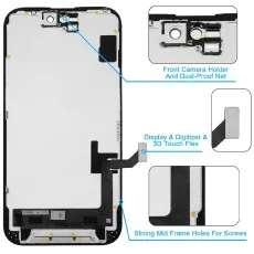 iphone 15 step by step gudie showing the removal of the screen with adhesive strip
