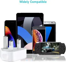 Dual USB Wall Charger Plug UK – 3-Pin 2.1A Fast Charging Mains Power Adapter for iPhone, Samsung, Android Devices