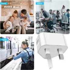 Dual USB Wall Charger Plug UK – 3-Pin 2.1A Fast Charging Mains Power Adapter for iPhone, Samsung, Android Devices