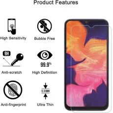 Samsung Galaxy A10 & A10S Tempered Glass Screen Protector 2-Pack, offering anti-scratch and bubble-free protection