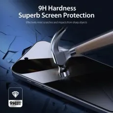 Impact test showcasing the reinforced, shatter-resistant glass of the iPhone 16e privacy screen protector