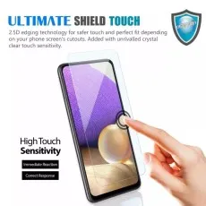 Oppo F15 screen protector with high touch sensitivity, 2.5D edging technology, and precise cutouts for a perfect fit, ensuring smooth and responsive touch