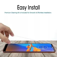 Easy to install tempered glass screen protector with a premium cleaning kit for smooth application