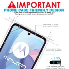 Phone Case Friendly Screen Protector for Motorola Moto E22i – 2.5D Design with Extra Space for Case Compatibility