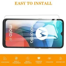 Easy-to-install Motorola Moto E7 screen protector with curved edges, anti-fingerprint, HD clarity, and bubble-free design