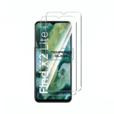 A tempered glass screen protector set designed for the Oppo Find X2 Lite, shown over the phone’s display with branding text.