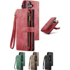 Samsung Galaxy S25 FE Leather Zipper Pocket Wallet Case