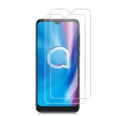 Smartphone with a blue gradient screen and two tempered glass protectors