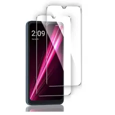 HTC Wildfire E Plus 2  with a screen protector set, highlighting its sleek design and notch placement..