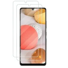 Blackview A53 Pro Mobile phone displaying a vibrant feather-like design with tempered glass protector.