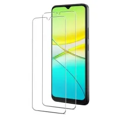 HTC with a screen protector set, highlighting its sleek design and notch placement..