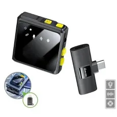 2-in-1 Wireless Collar Clip Microphone with USB-C compatibility