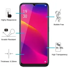 Oppo A11x with a screen protector featuring high responsiveness, scratch resistance, and clarity.