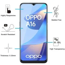OPPO A16 tempered glass 9H hardness, high transparency, bubble-free, ultra-thin 0.33mm