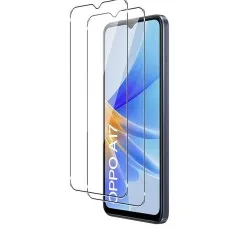 Tempered glass screen protector for Oppo A17, offering high transparency, scratch resistance, and durability.