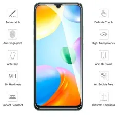 Tempered glass screen protector for Oppo A17K with 9H hardness, anti-scratch, anti-fingerprint, and high transparency features