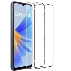 2-pack tempered glass screen protectors for Oppo A18 with full coverage and precise cutouts