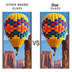 This comparison highlights the superior clarity and vibrant color accuracy of our glass screen protector over other brands