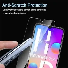 Infinix Smart 7 HD Tempered Glass with Anti-Scratch Protection – 9H Hardness, Durable, and Resistant to Sharp Objects