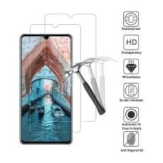 2 Pack Tempered Glass Screen Protector for OPPO A12 & A12S - Easy Application on Blue Device