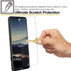 9H hardness tempered glass for Nokia 2.4, offering ultimate scratch protection against sharp objects.