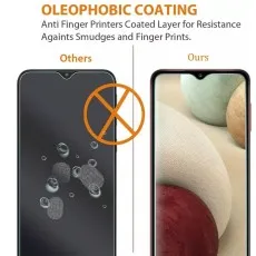 This screen protector features an oleophobic coating, preventing fingerprints and smudges for a cleaner display.
