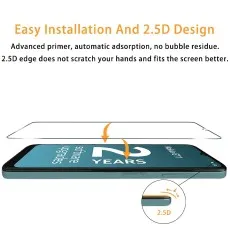 Illustration of Nokia G11 screen protector with 2.5D edge design for smooth installation and better screen fit.