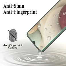 Tempered glass screen protector with anti-fingerprint and anti-stain coating, repelling water droplets