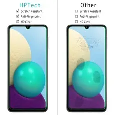 Comparison of HPTech screen protector vs. others – scratch-resistant, anti-fingerprint, and HD clarity