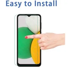 Easy to install tempered glass screen protector for Galaxy A03 Core, featuring bubble-free application and high touch sensitivity