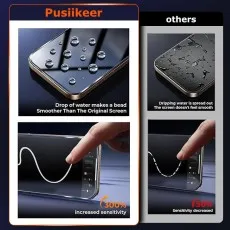 Clear screen protector for a Realme 5 phone with two layers shown over the device