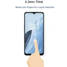0.3mm thick OnePlus Nord N300 screen protector with high touch sensitivity for quick response and smooth interaction.