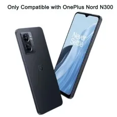 OnePlus Nord N300 smartphone with a sleek black design, dual-camera setup, and a vibrant display