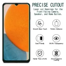 Realme V23 screen protector with precise cutouts, smooth touch, 99.9% transparency, and anti-fingerprint.