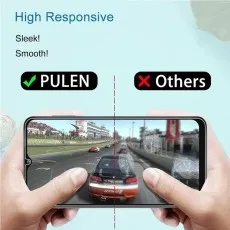 High-responsive screen protector comparison showing smooth, fingerprint-free gaming with PULEN vs. others