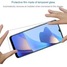 Oppo A54s tempered glass screen protector with easy bubble-free installation