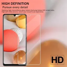Tempered glass screen protector for Samsung Galaxy A42 with HD clarity, scratch resistance, and precise fit.