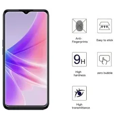 Oppo A57e tempered glass with 9H hardness anti-fingerprint high transparency, zero bubbles, and easy installation