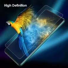 High-definition tempered glass screen protector on a smartphone, showcasing vibrant colors and clarity