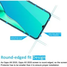Round-edged Oppo A59 tempered glass, case-friendly with a precise fit for easy installation