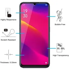 Oppo A8 tempered glass with 9H hardness, high transparency, bubble-free, and ultra-thin 0.33mm