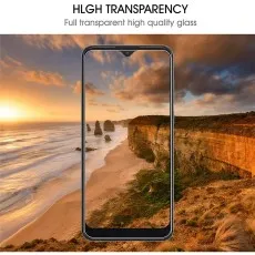 Tecno Pop 6 Pro with a high-transparency tempered glass screen protector, blending seamlessly with the display
