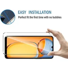 Xiaomi Poco C3 screen protector with easy installation, ensuring a perfect fit without bubbles for a seamless display experience.