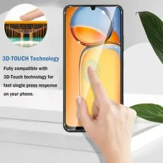 Xiaomi Poco C3 with a tempered glass screen protector featuring 3D-Touch technology for fast and responsive touch sensitivity.