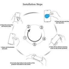 Step-by-step guide to installing a screen protector with cleaning, dust removal, and precise alignment instructions