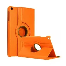 Samsung Galaxy Tab A9 Plus 11'' 2023 tablet case, 360-degree rotating leather cover, front view in Orange