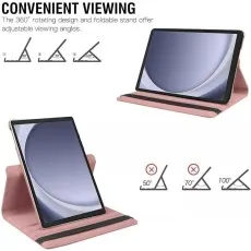 Samsung Galaxy Tab A9 Plus 2023 leather cover case with convenient viewing angles and 360-degree rotation