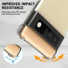 Google Pixel 6 Bumper Clear Case Shockproof Slim Case , 6.4 inch, Crystal Clear